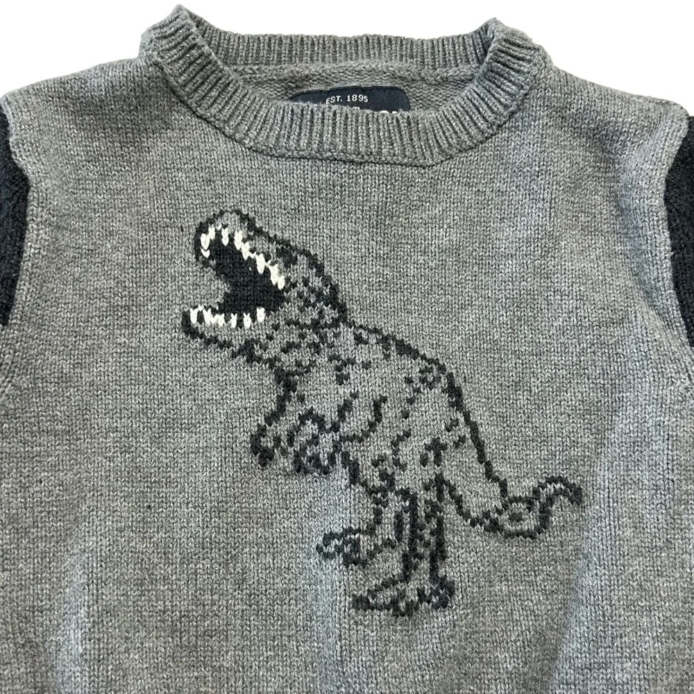 OshKosh B'gosh Toddler Boys 18M Gray Dinosaur Striped Sweater‎